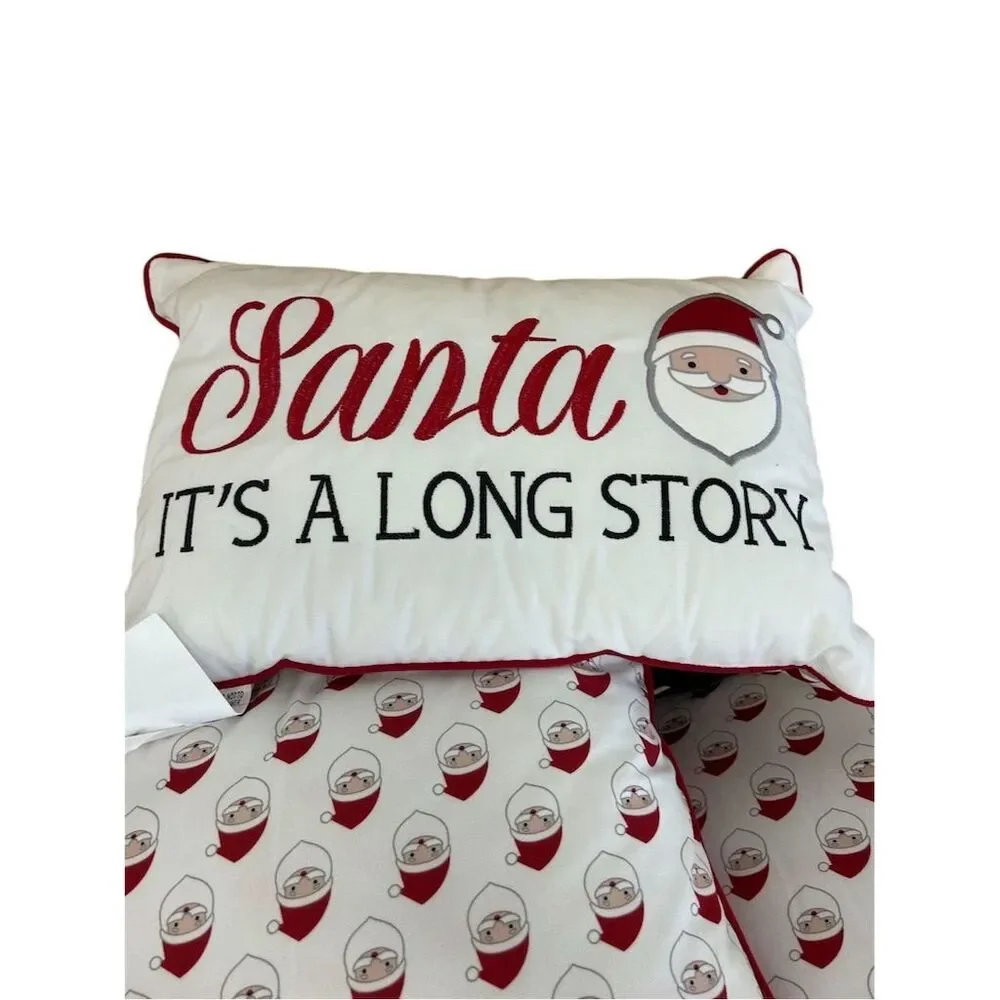 Santa Throw Pillows 19”x19” and 19” x 13” Santa‎ Print Design